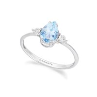 Anello Comete Donna Storia di Luce 375 in Oro bianco Acquamarina KANQ002